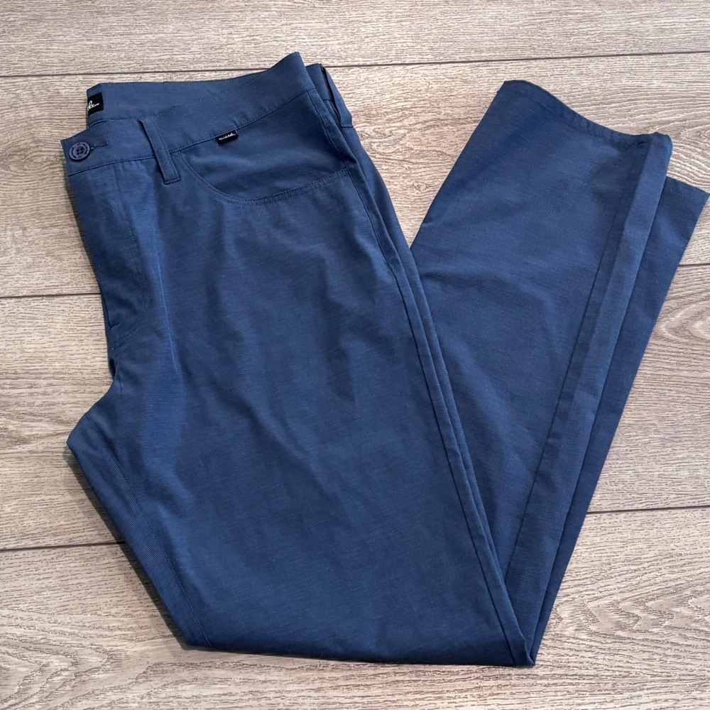 Travis Mathew Golf Pants Mens 35 Blue Stretch Performance 5-Pocket Casual Preppy